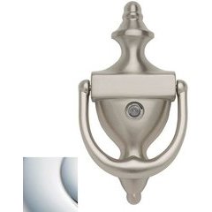 4 Inch Center to Center Door Knocker with Observ-O-Scope Door Viewer, Bright Chrome
