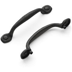 Refined Rustic 3 in. Center-to-Center Black Iron Pull