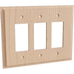 Brown Wood 01450002WK1, Single Outlet Wood Switch Plate, White Oak