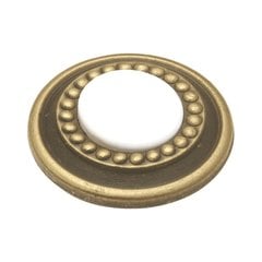 Cavalier Style Cabinet Hardware Knob BackPlate, Antique Brass 2-3/8 Inch  Diameter