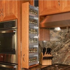 Dropout Cabinet Fixtures 8003L, 6 Shelf Spice Rack/Storage System Wide Body  Left Facing