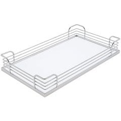 Storage Tray, Arena Plus, for Kessebohmer 88 lbs. Weight Capacity Pantry Pull-Out and Base and Corner Units, Chrome/white, depth: 295 mm (11 5/8&quot;)