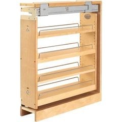 Rev-A-Shelf 7-1/4 Inch Width Wood Pull-Out Base Organizer with Blumotion  Soft-Close Slides for Frameless Kitchen Base Cabinets, Natural, Min. Cabinet  Opening: 7 W x 21-3/4 D x 25-5/8 H 448-BCSC-6C