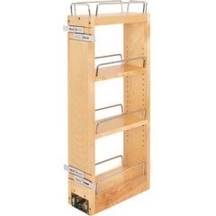 Rev-A-Shelf 448-BC19-5C 5 inch x 19 inch Pull Out Wood Base Kitchen Cabinet Organizer with 3 Adjustable Shelves, Natural Maple