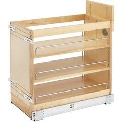 Rev-A-Shelf 6W x 38-1/2 Inch Height Tall Pantry Cabinet Filler Pull-Out  Organizer with Wood Adjustable Shelves, Natural, Min. Cabinet Opening:  6-1/8 W x 23-1/4 D x 38-5/8 H 432-TF39-6C