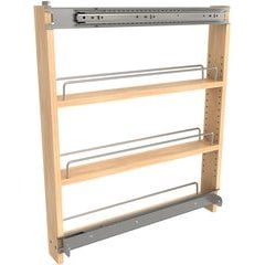 Rev-A-Shelf 8 Pull Out Base Cabinet Organizer with Adjustable Shelves and  Soft-Close Slides for Kitchen or Vanity Cabinets, Maple Wood,448-TP58-8-1