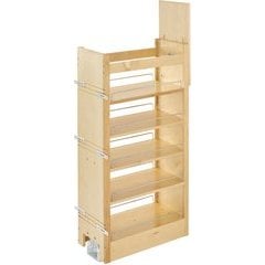 Rev-A-Shelf 8W x 43-1/4, 51-13/16 Inch Adjustable Height Tall Pantry  Cabinet Pull-Out Organizer with 4 Moveable Shelves, Natural, Min. Cabinet  Opening: 8-1/8W x 22-1/4D x 43-3/8H 448-TP43-8-1