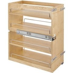 Rev-A-Shelf 18 inch Vanity Half-Tiered Drawer with Soft Close & Full Access - Natural Wood 4VDOHT-419FLSC-1