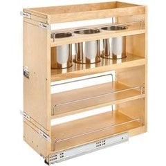 448BCBBSC5C - 5 Base Pull-out Organizer w/ Adjustable Shelves & Ball  Bearing Soft-Close Slides for 9 Full Height Base Cabinet - Natural Maple -  Express Kitchens