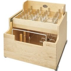 Rev-A-Shelf Paper Towel Pull Out Organizer with Soft Close, Face Frame Min.  Cabinet Opening: 6-5/8 Inch Wide, Natural Maple 448PTH-BCSC-6C