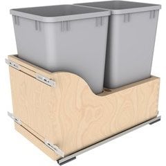 Rev-A-Shelf Polymer Replacement 35qt Waste/Trash Container, Standard, Champagne