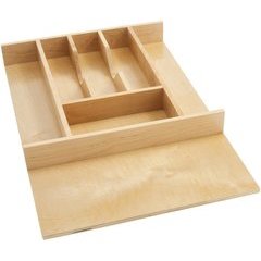 Rev-A-Shelf Trim-to-Fit Silverware & Utensil Drawer Organizer – Maple Wood, 18.5x22 Inch