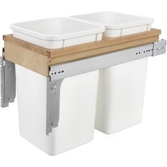 Rev-A-Shelf 50 Quart Wood Top Mount Double Trash Pull-Out Waste