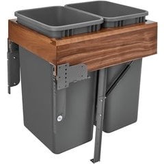 Rev-A-Shelf 50 Quart Wood Top Mount Double Trash Pull-Out Waste