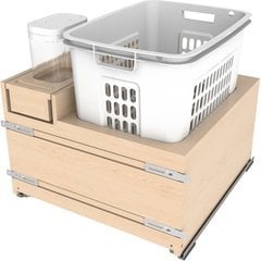 Hamper Bottom Mount Wire with Polymer Utility Basket - TDD Hardware