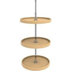 Knape & Vogt PFN18S3T-W 40.25 by 18 by 18-Inch 3-Tier Round Polymer Lazy Susan Cabinet Organizer Full 