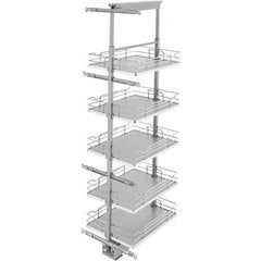 Rev-A-Shelf 16 in. Chrome 5-Basket Pull-Out Pantry with Soft-Close Slides