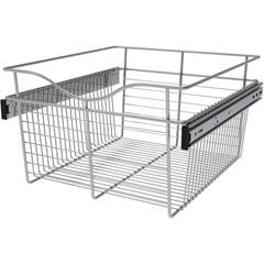 Rev-A-Shelf 24 in. x 11 in. Chrome Closet Pull-Out Basket, Grey