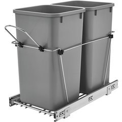 Rev-A-Shelf 35 Quart Double Trash Pull-Out Waste Container Bin, Min ...