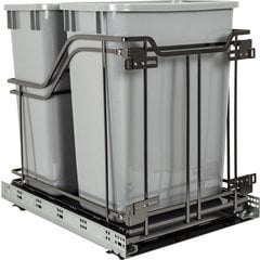 CAN-35-DW) 35-Quart Double Pullout Waste Container System - White