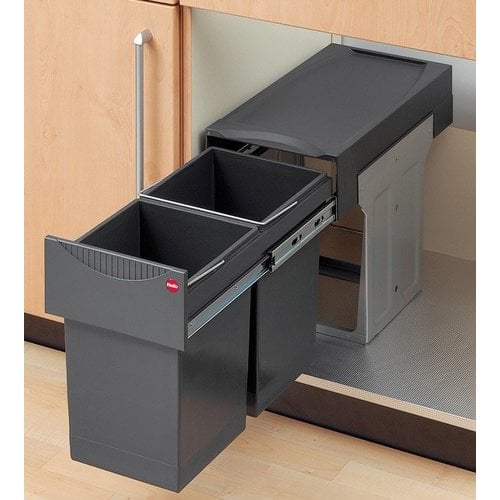 Hafele 502.70.252, 2 x 16 Quart Easy Cargo 30 Double Waste Bin PullOut
