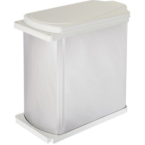 Hafele 502.62.014, 19 Quart Uno Rectangular Side Panel/Door Mounted Waste Bin, Stainless Steel