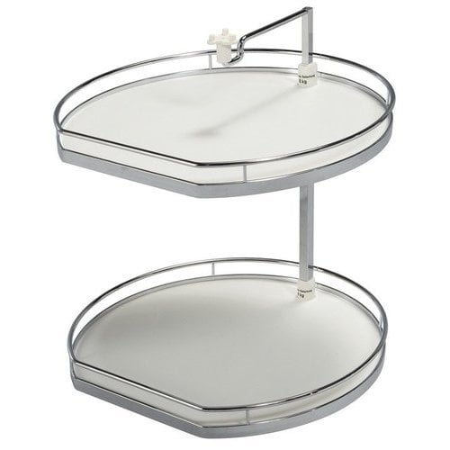 Kessebohmer 542.92.213, 19-3/4 Inch Diameter Arena Plus 3 Shelf Twister Set  for Upper Cabinets, Adjustable Height 32, 36-1/2 Inch- Chrome/White