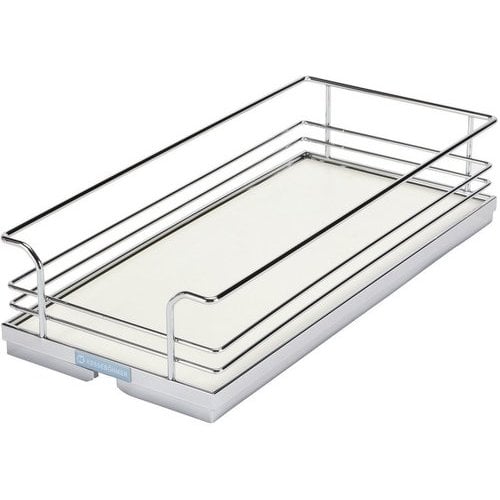 Kessebohmer Soft-Close Base Pull-Out, Baking Tray 90 Degree, Chrome, Steel,  26.4 lbs (12 Kg) Load Capacity 545.61.272