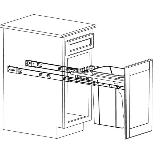 Knape & Vogt 14 Soft-Close Wood Drawer Pull-Out Cabinet Organizer