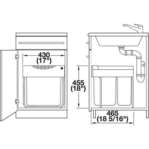 Hafele 502.70.252 Waste Bin Pull-Out, Hailo Easy Cargo 30