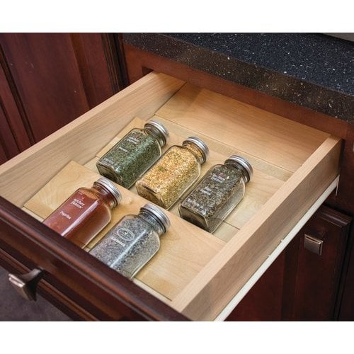 Hafele 556.99.117 23 1 2 Inch Width Spice Tray Drawer Insert Durable clear UV coating CabinetParts