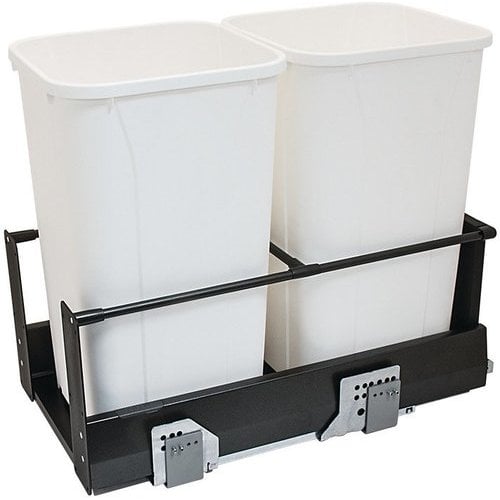 Hafele 2 x 27 Quart MX Double Waste Bin Pull-Out - Frame: Anthracite