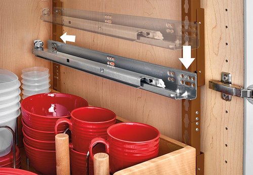 Hold N' Storage Pull Out Cabinet Organizer Sliding Drawer Kitchen Storage 14W x 21D, Silver