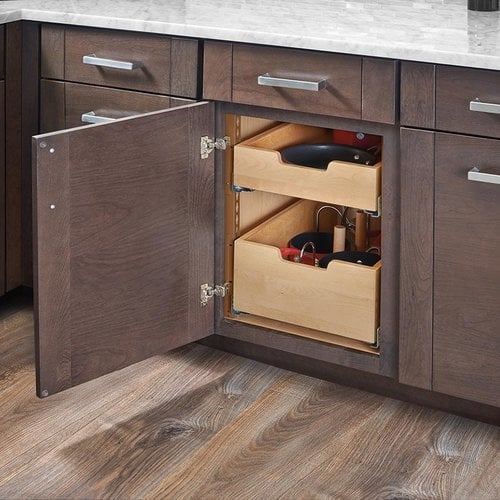 Rev-A-Shelf 13-3/8 Inch Width Base Cabinet Pullout with Adjustable