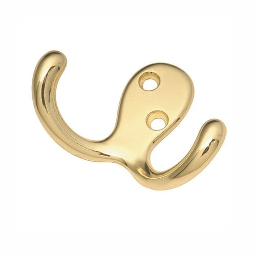 Hickory Hardware P27115-PB, Double Utility Coat Hook Polished Brass ...