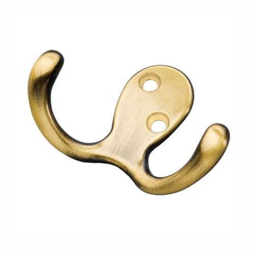 Hickory Hardware P27115AB, Double Utility Coat Hook Antique Brass
