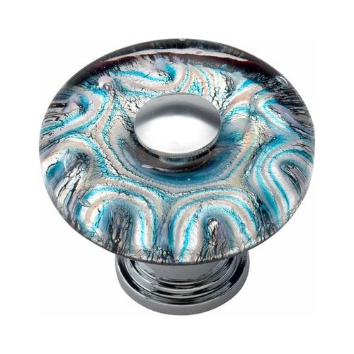 Atlas Homewares Glass 11/2 Inch Diameter Polished Chrome Knob 3204CH