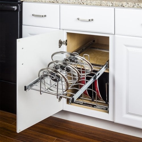 Lid Organizer Pull Out For 15" Pots & Pans Base Kitchen Cabinet MPLO215-R