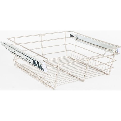 Hardware Resources POB114176SN, Heavy Duty Closet Wire Pull out Basket for 18 Inch Minimum