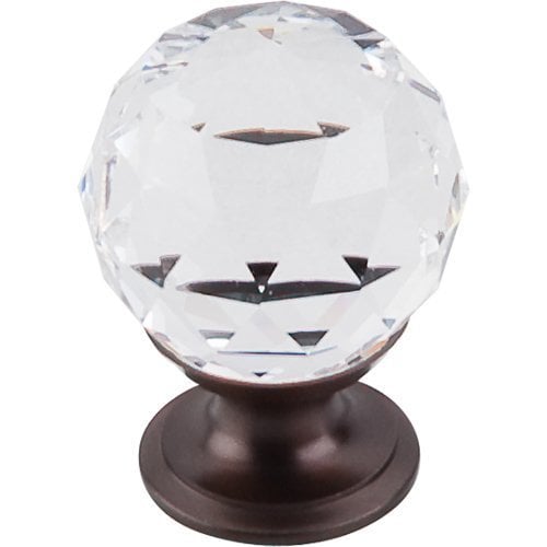 1-5/8 Inch Classic Crystal Cabinet Knob With Oil Rubbed Bronze Base - 9003-ORB-40