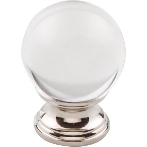 Top Knobs TK842PN, 13/8 Inch Length Serene Clarity Clear Glass Round Knob, Polished