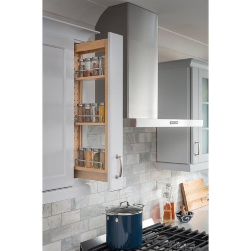 Hardware Resources 6 Inch Width x 11-1/8 Inch Depth x 36 Inch Height Wall  Cabinet Filler Pullout Organizer, Wood, Min. Cabinet Opening: 6 Inch Width  WFPO636