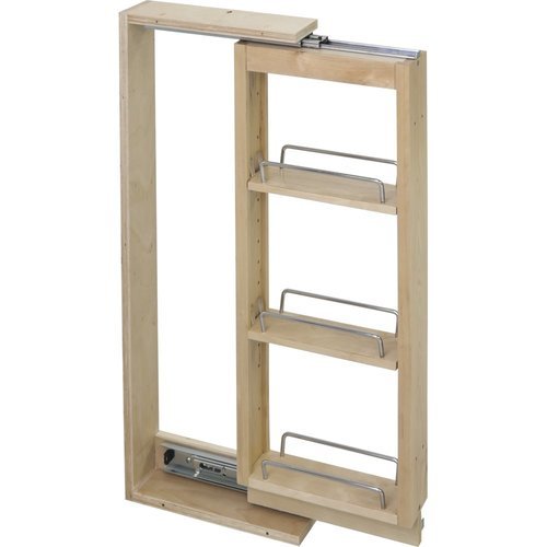 Hardware Resources 6 Inch Width x 11-1/8 Inch Depth x 36 Inch Height Wall  Cabinet Filler Pullout Organizer, Wood, Min. Cabinet Opening: 6 Inch Width  WFPO636