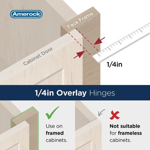 Amerock BPR8701FB, 1/4 Inch Overlay Self Closing Double Demountable
