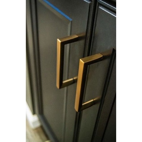 Berenson Metro 5-1/16 Inch Center to Center Cabinet Pull, Contemporary  Style, Modern Brushed Gold Finish, Zinc Material