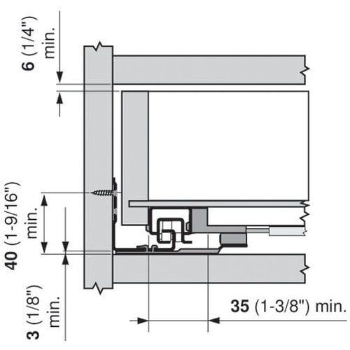 Blum ZST.686TU01, TANDEM 563/569 Lateral Stabilizer Rod Kit for 927