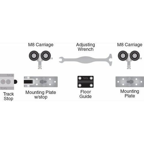 Cavity Sliders DKM0811, 500 lb Capacity Single Pocket Door Hardware Set