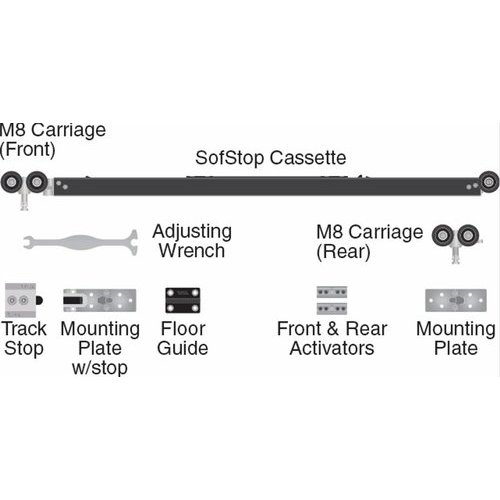 Cavity Sliders DKS0711, 176 lb Capacity Sofstop Pocket Door Soft Close