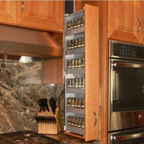 Dropout Cabinet Fixtures 6 Shelf Spice Rack/Storage System Wide Body Left  Facing 8003L