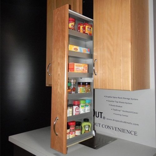 Dropout Cabinet Fixtures 6 Shelf Spice Rack Storage System Wide Body Right Facing 8003r Cabinetparts Com
